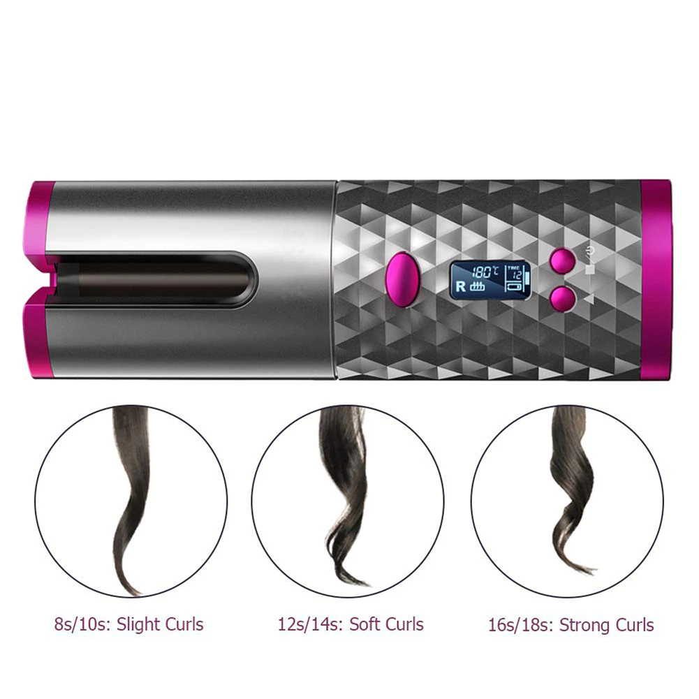 Rechargable LCD Portable Hair Curler